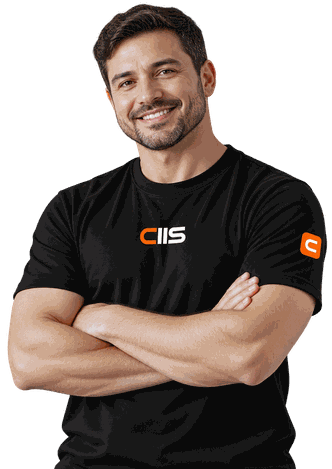 Atendente da CIIS de camiseta da marca