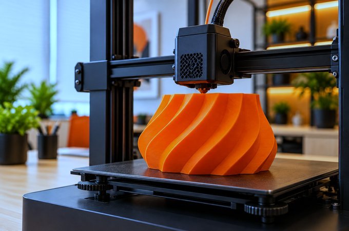 Impressao 3D: peca sendo impressa